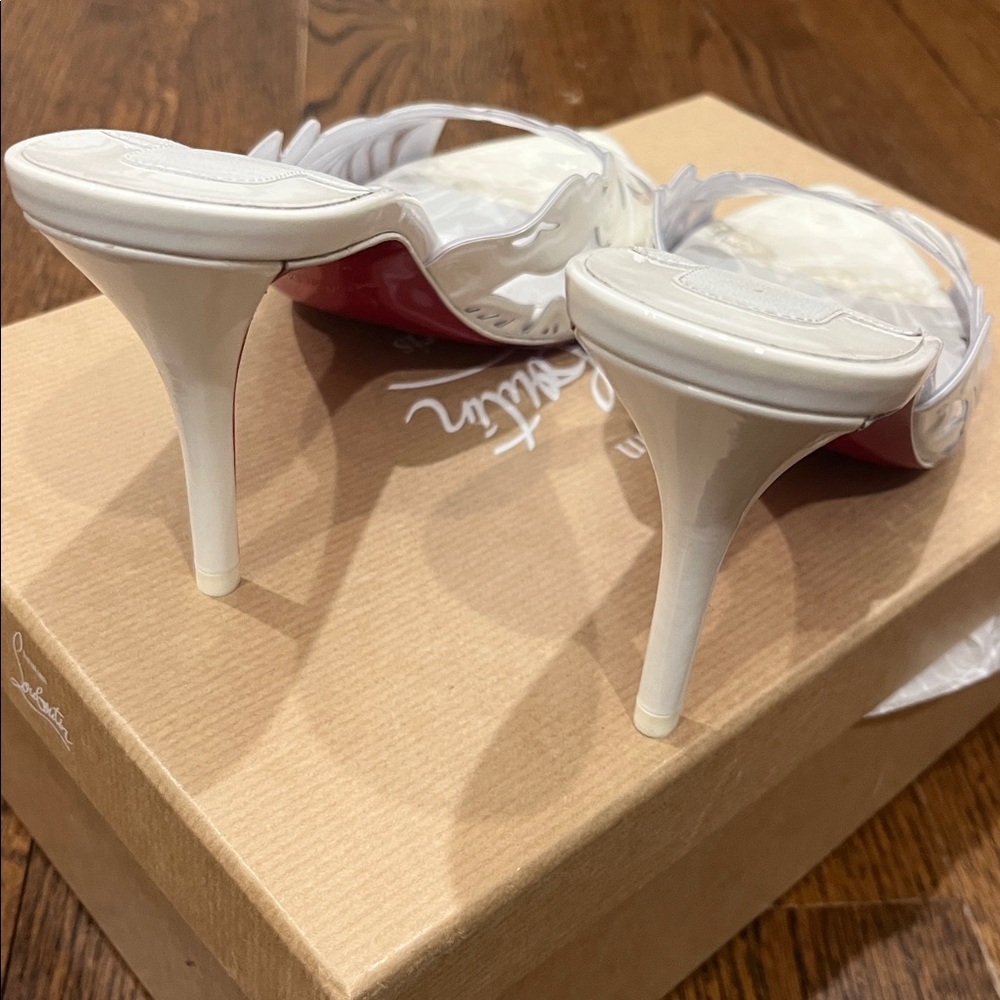Authentic NIB Christian Louboutin Apostropha Petunia 80 Mules - Picture 8 of 9